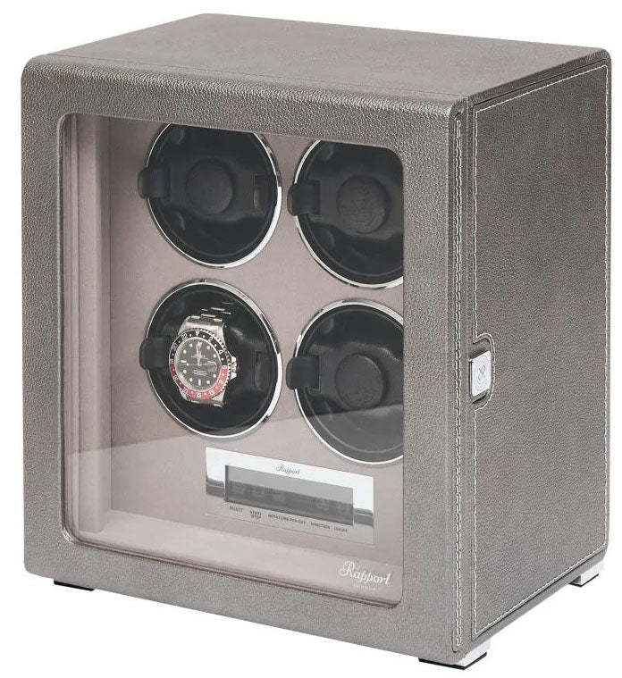 Rapport Watch Winder Quantum Quad Four Leather Grey W624 Image 1