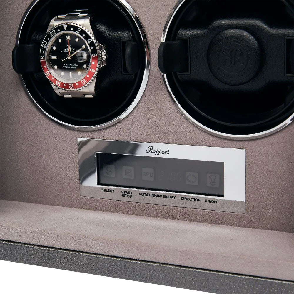 Rapport Watch Winder Quantum Quad Four Leather Grey W624 Image 3