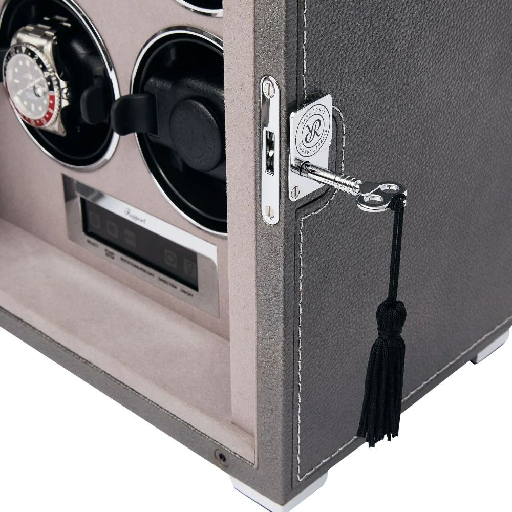 Rapport Watch Winder Quantum Quad Four Leather Grey W624 Image 4