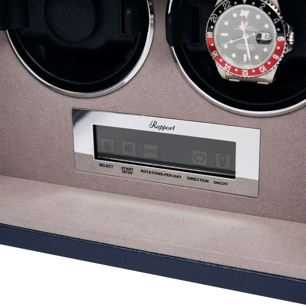 Rapport Watch Winder Quantum Quad Two Leather Blue W632 Image 4
