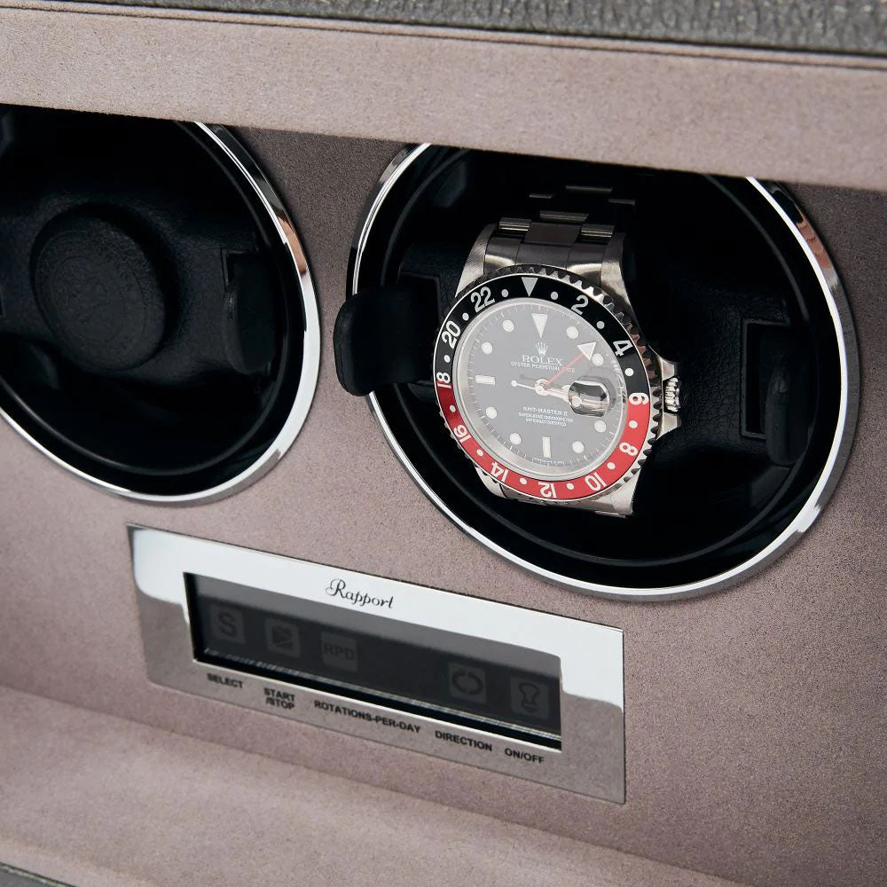 Rapport Watch Winder Quantum Quad Two Leather Grey W622 Image 3