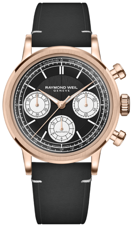 Raymond Weil Millesime Automatic Tri-Compax Chronograph Black Sector Watch RMW-1761 Image 1