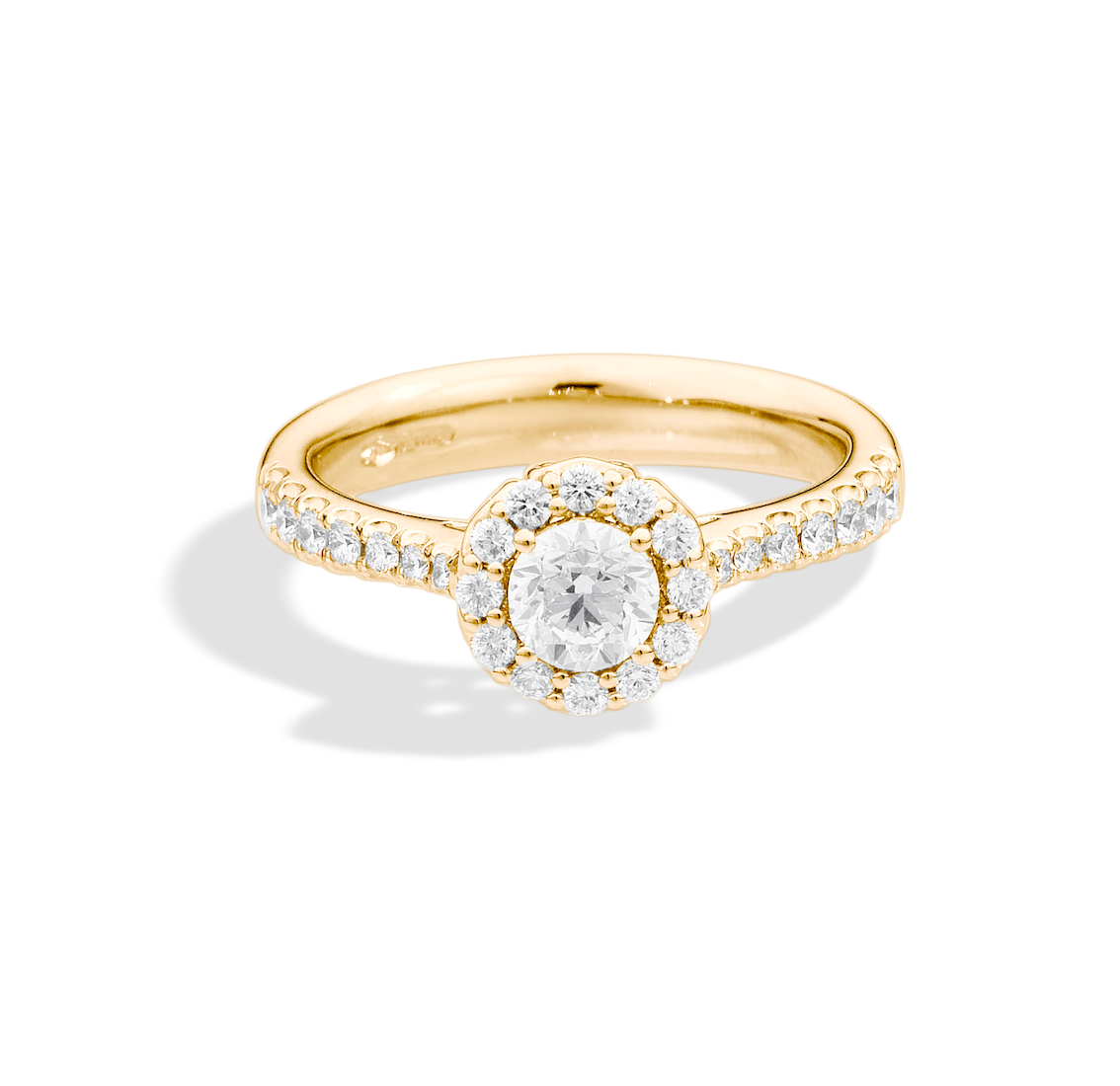 Recarlo Anniversary Halo 18ct Yellow Gold Diamond Halo Ring REC-374 Image 1