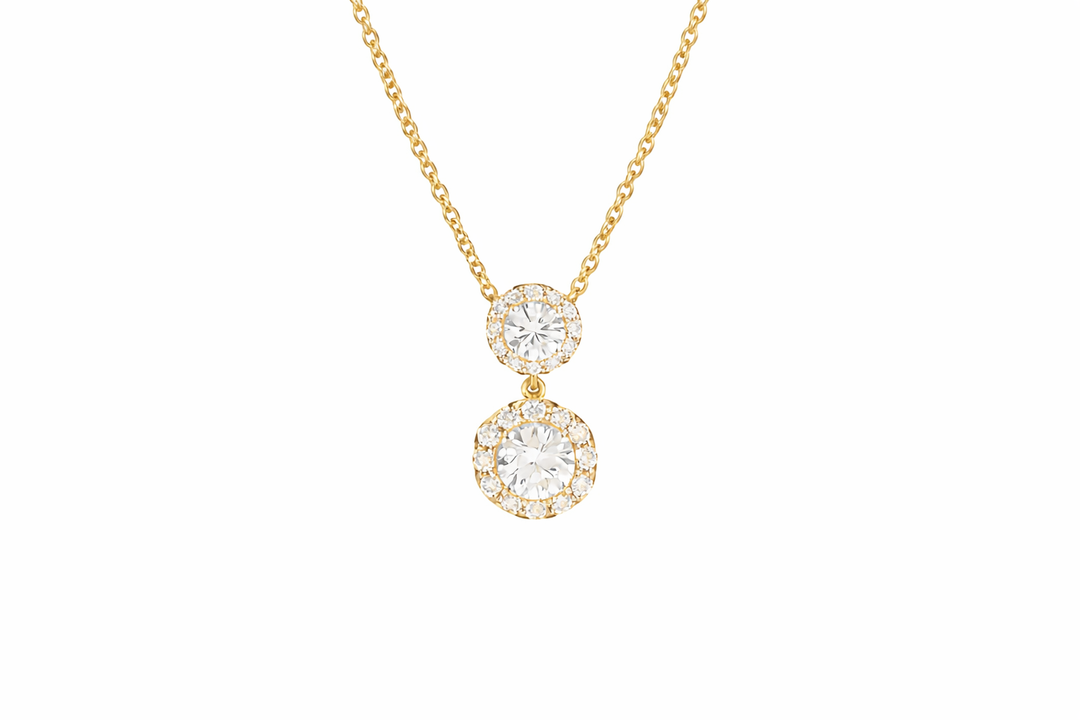 Recarlo Anniversary Halo 18ct Yellow Gold Diamond Pendant REC-358 Image 1