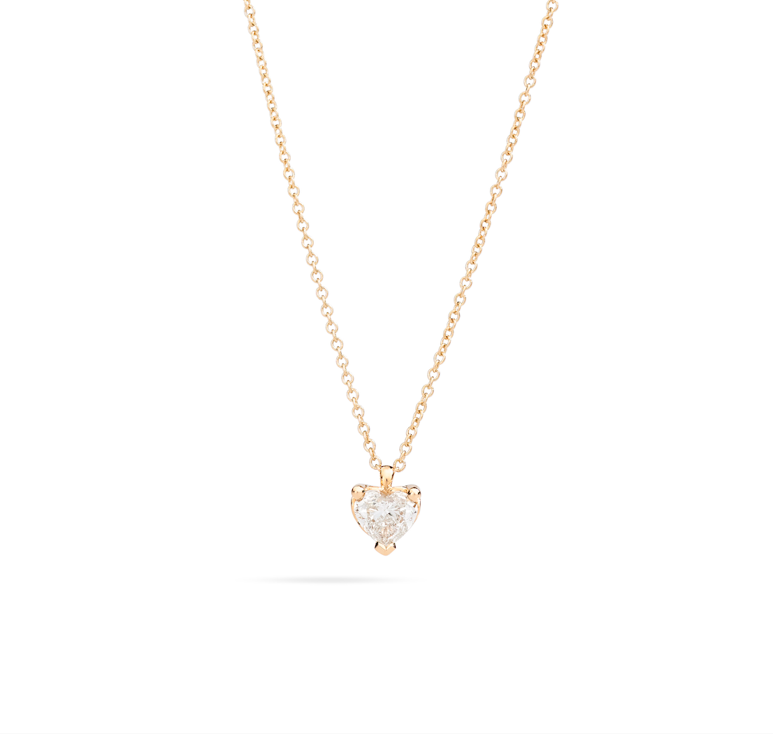 Recarlo Anniversary Love 18ct Rose Gold Diamond Heart Pendant REC-395 Image 1