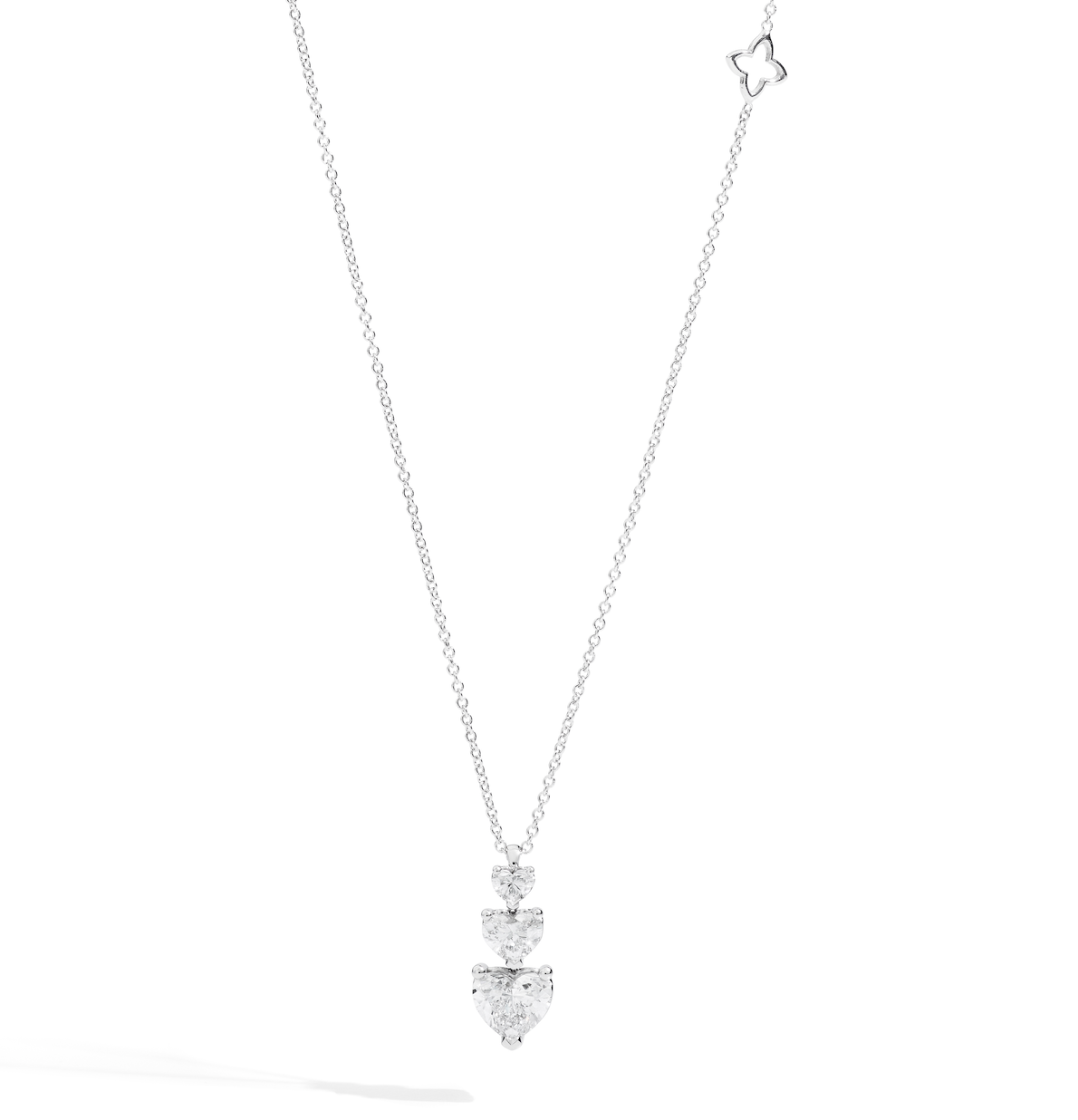 Recarlo Anniversary Love 18ct White Gold Diamond Drop Pendant REC-400 Image 1