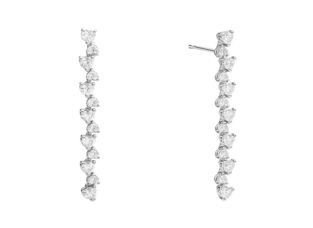 Recarlo Anniversary Love 18ct White Gold Diamond Heart Earrings REC-383 Image 1