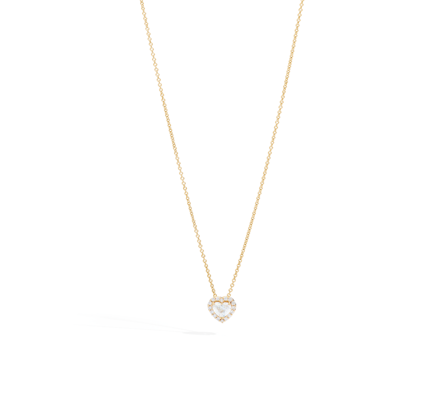 Recarlo Anniversary Love Halo 18ct Rose Gold Diamond Heart Pendant REC-455 Image 1