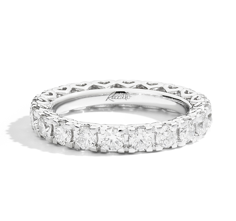 Recarlo Anniversary Square 18ct White Gold Diamond Eternity Ring REC-496 Image 2
