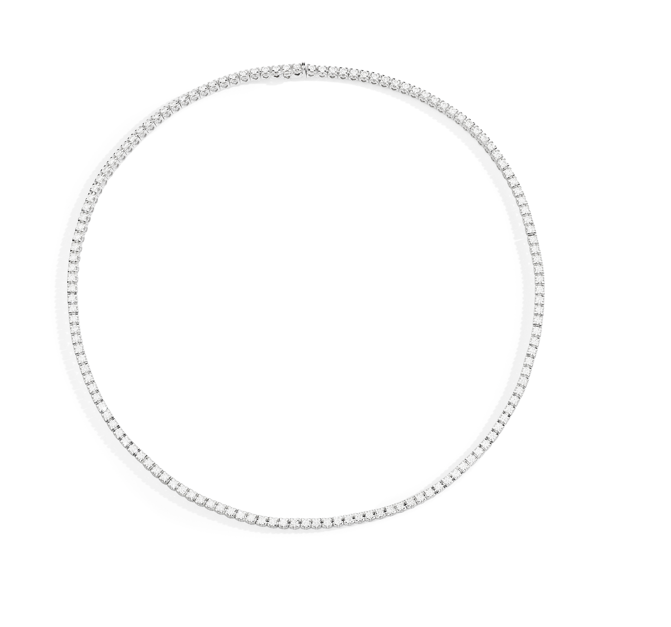 Recarlo Anniversary Square 18ct White Gold Diamond Tennis Necklace REC-473 Image 1