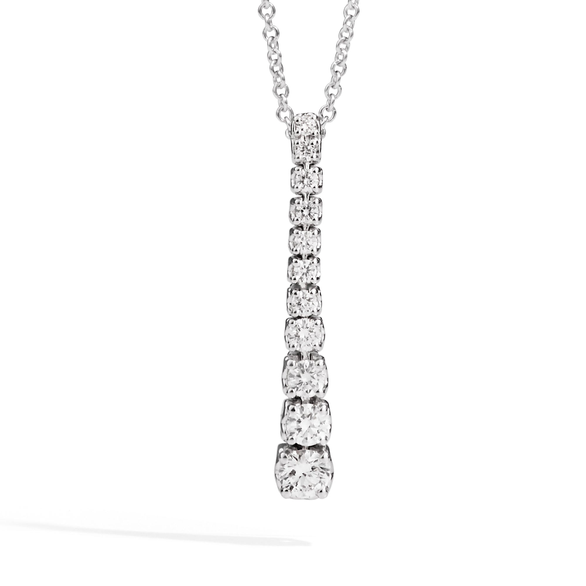 Recarlo Contrarie 18ct White Gold Diamond Drop Necklace REC-026 Image 1