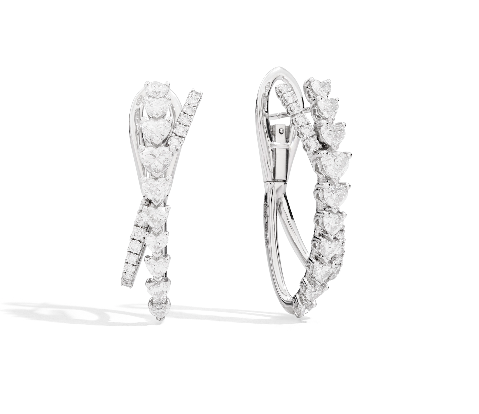 Recarlo Duo 18ct White Gold 3.49ct Diamond Earrings REC-045 Image 1