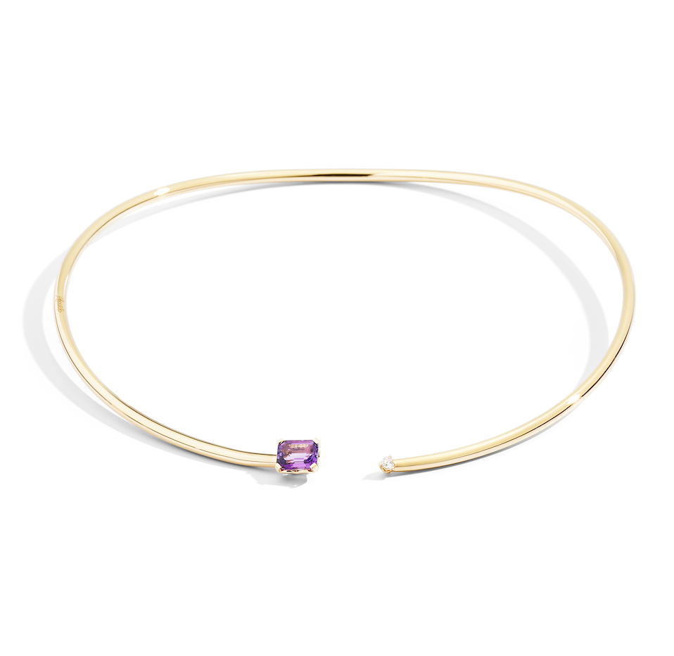 Recarlo More 18ct Yellow Gold Amethyst and Diamond Necklace REC-126 Image 1