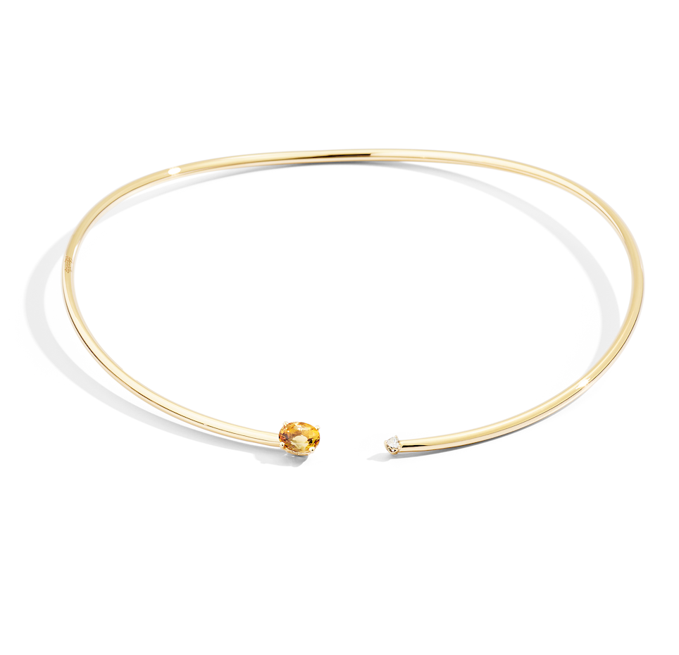 Recarlo More 18ct Yellow Gold Citrine and Diamond Necklace REC-125 Image 1