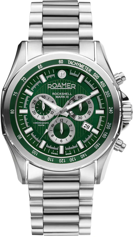 Roamer Rockshell Mark III Chrono Green Watch 220837 41 75 50 Image 1