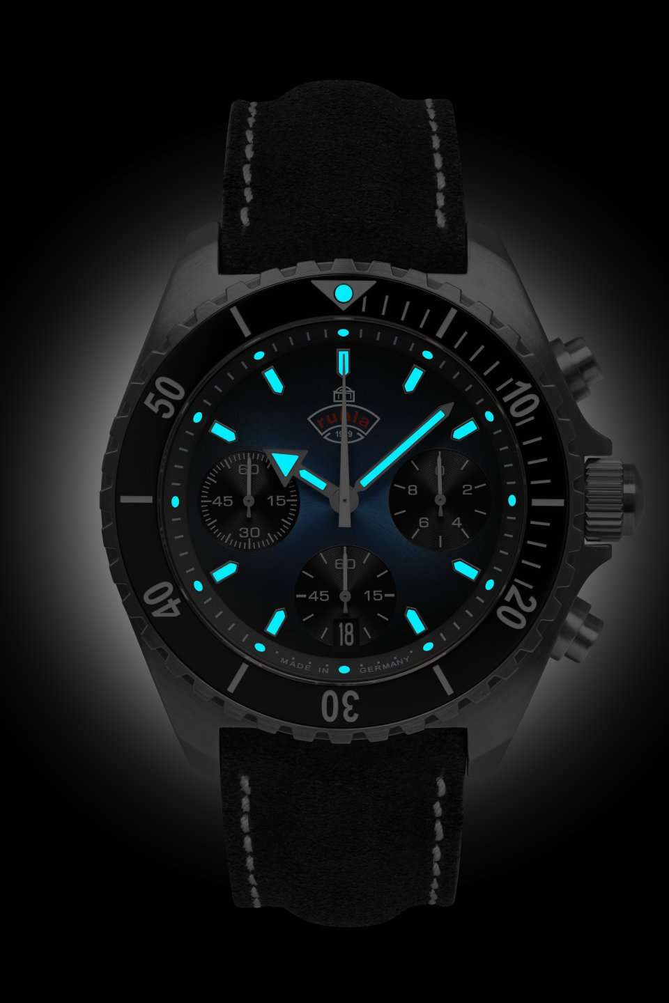 Ruhla 1929 Glasbach Cup Quartz Chronograph Watch 49703 Image 2