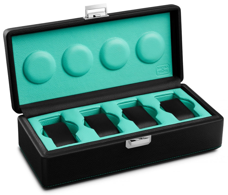Scatola del Tempo Watch Case Valigetta 4 Black Blue Tiffany 05002.BBLSIL Image 1