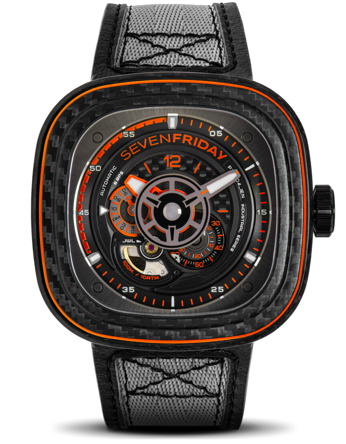 SevenFriday P3C/09 Orange Carbon Watch P3C/09 Orange Carbon Image 1