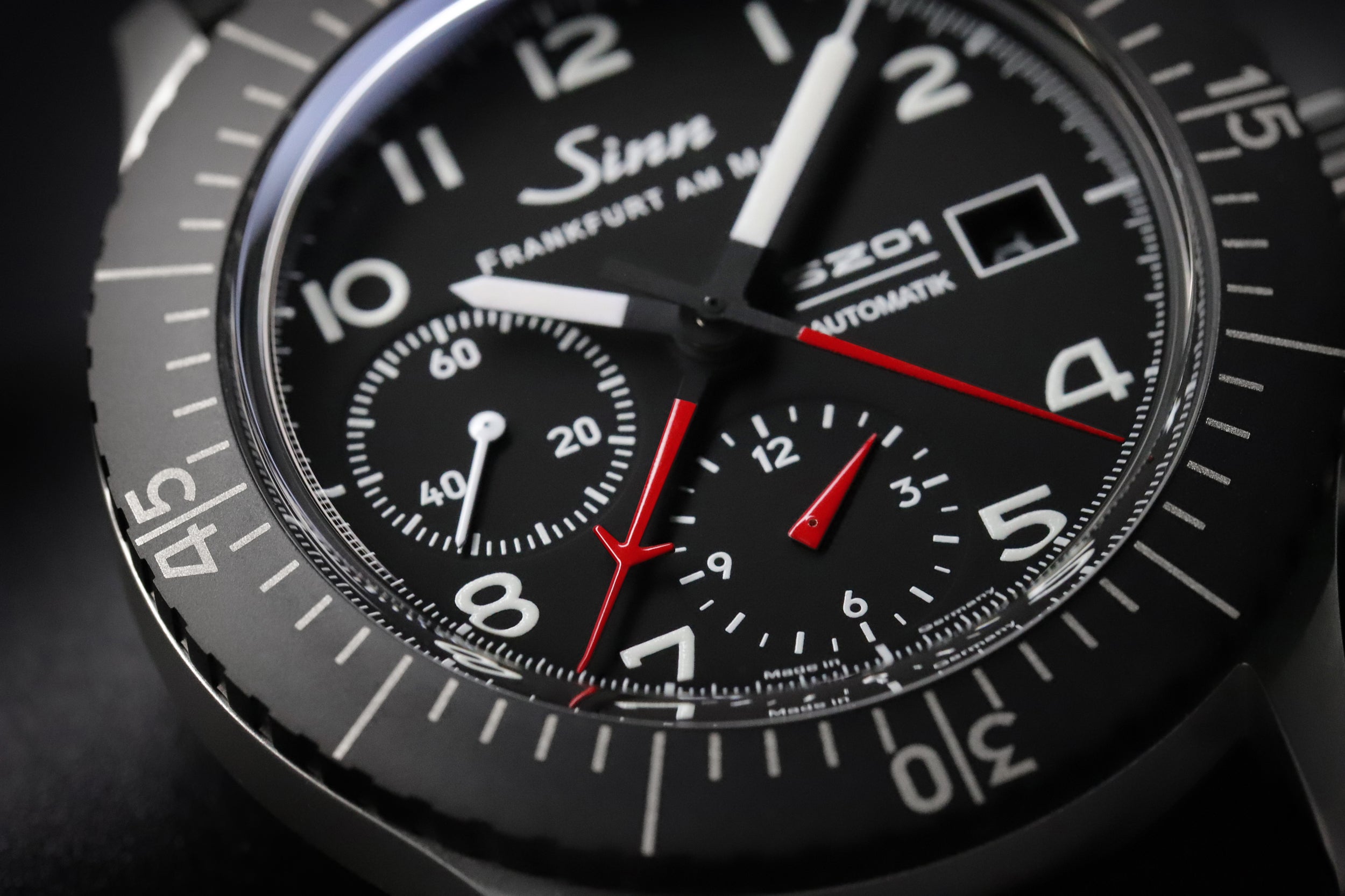 Sinn 156.1 Vintage Black With Red Seam Watch SIN-953 Image 5