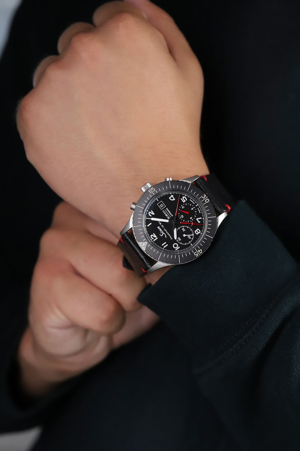 Sinn 156.1 Vintage Black With Red Seam Watch SIN-953 Image 8