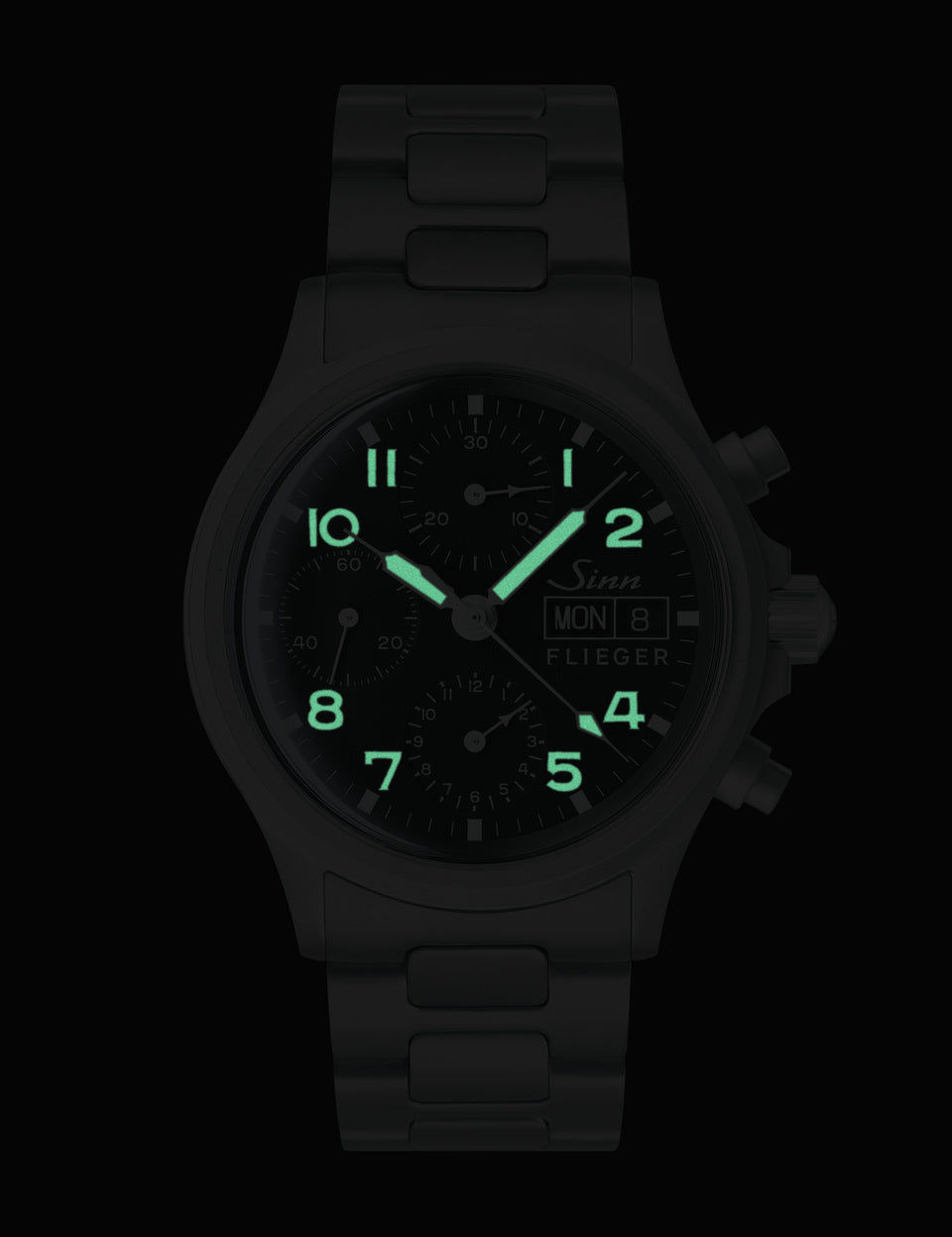 Sinn 356 Pilot Cowhide Black Watch 356.020 Cowhide Black With Orange Image 2