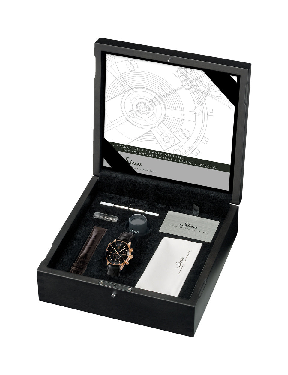 Sinn 6000 Finance Center Rose Gold Leather Watch 6000.040 Alligator Image 5