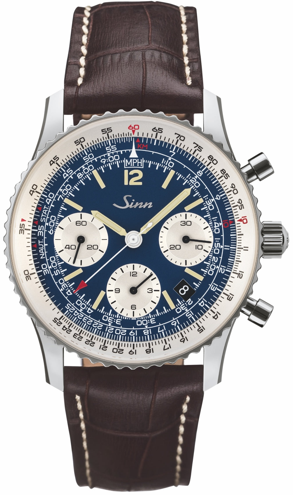 Sinn 903 St BE II Navigation Tan Leather Watch 903.091 Brown Aligator Image 1