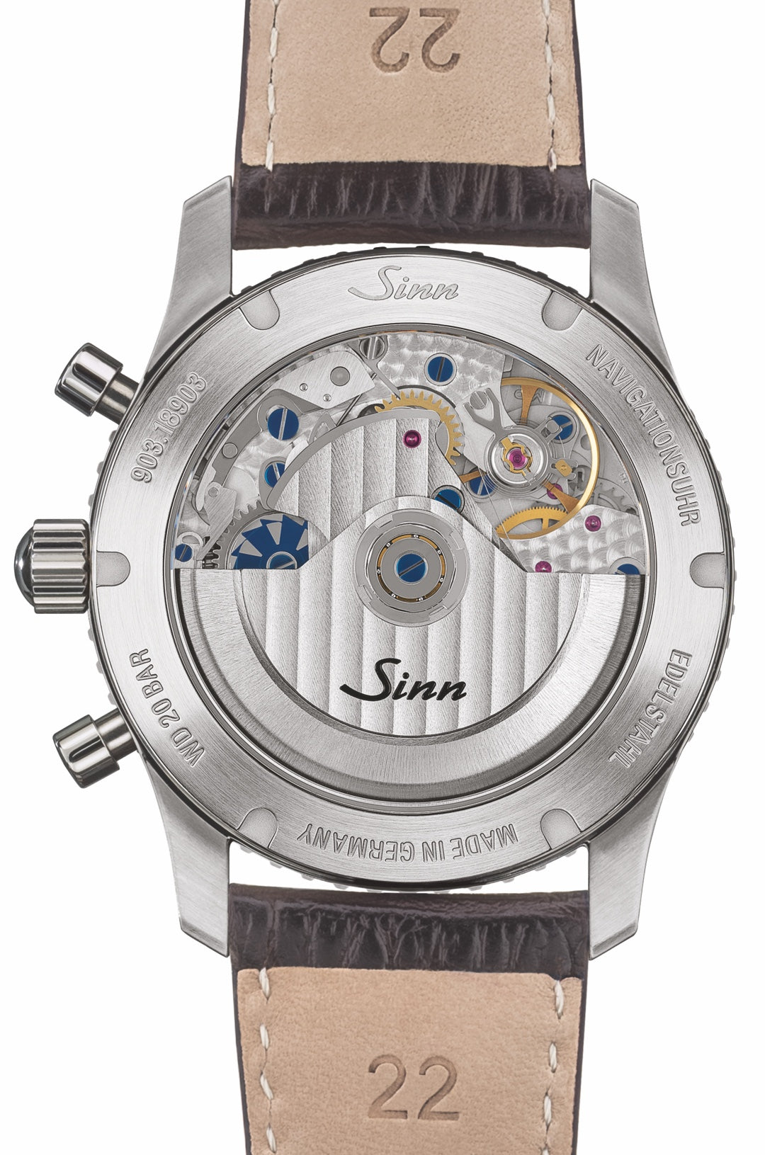 Sinn 903 St BE II Navigation Tan Leather Watch 903.091 Brown Aligator Image 2