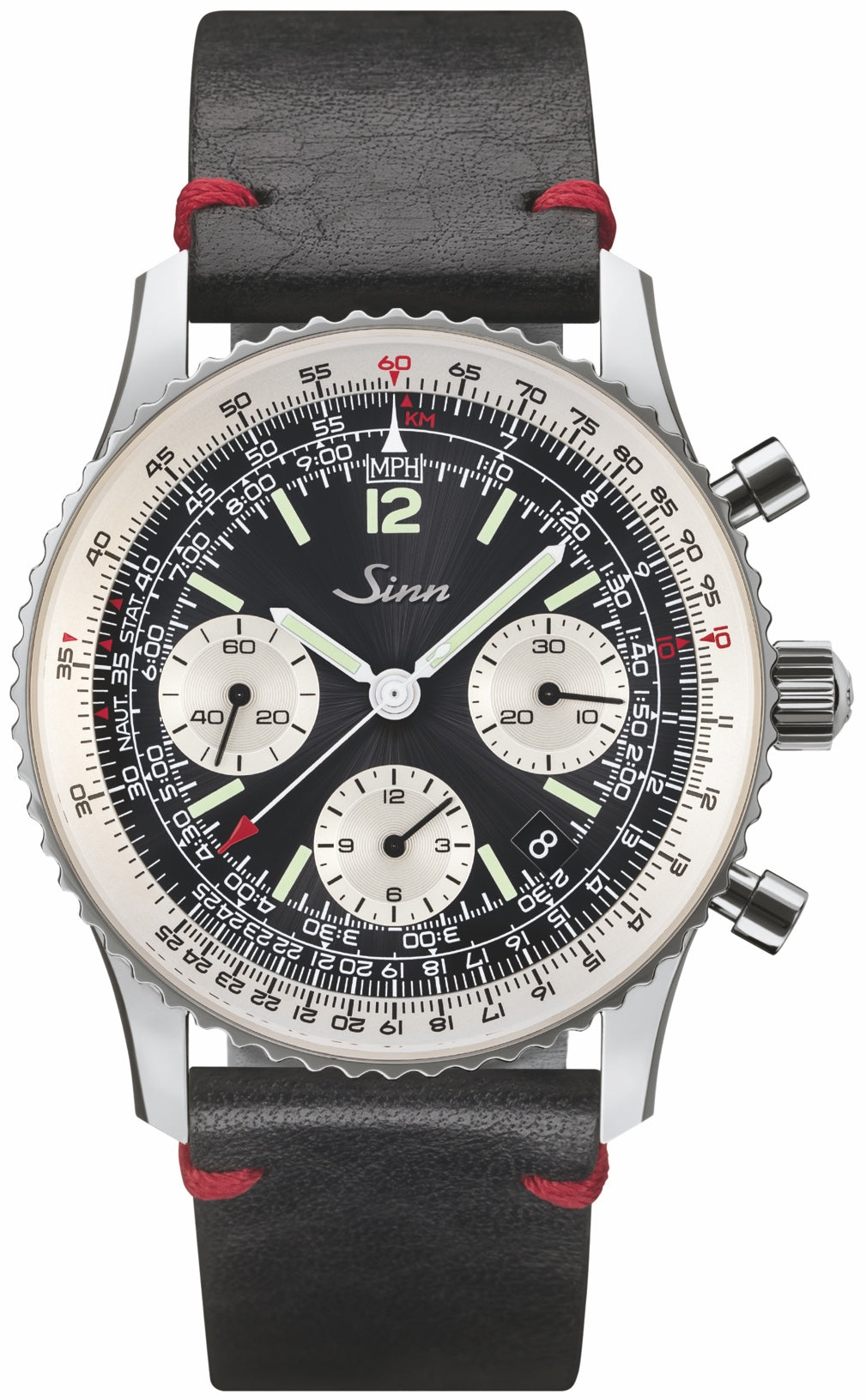 Sinn 903 St II Navigation Vintage Leather Watch 903.090 Vintage Black Leather Image 1