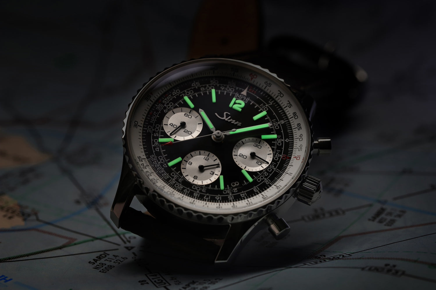 Sinn 903 St II Navigation Vintage Leather Watch 903.090 Vintage Black Leather Image 8