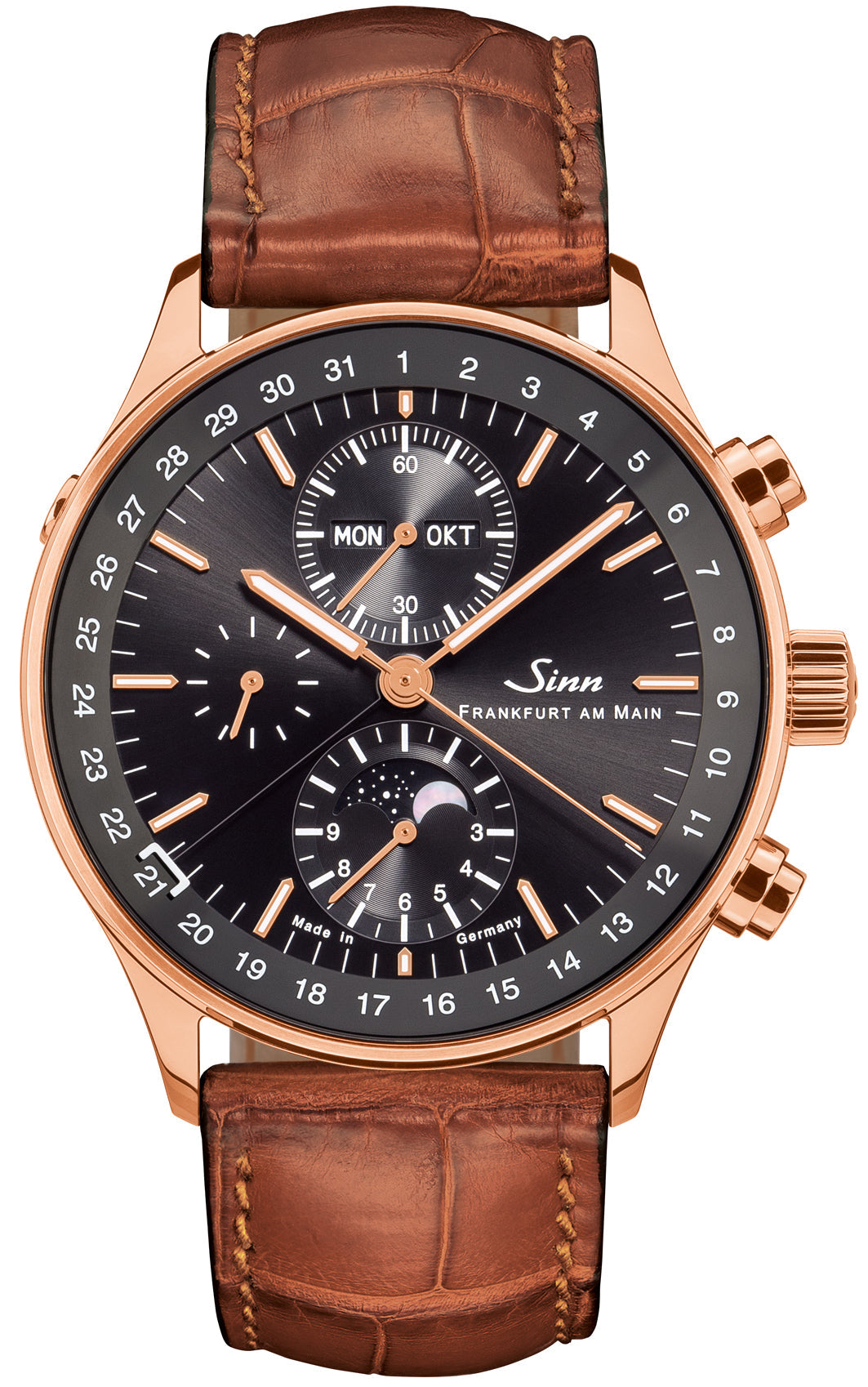 Sinn Watch Frankfurt Financial District 6012 Rose Gold Anniversary Limited Edition 6012.021 Alligator Tan Image 1
