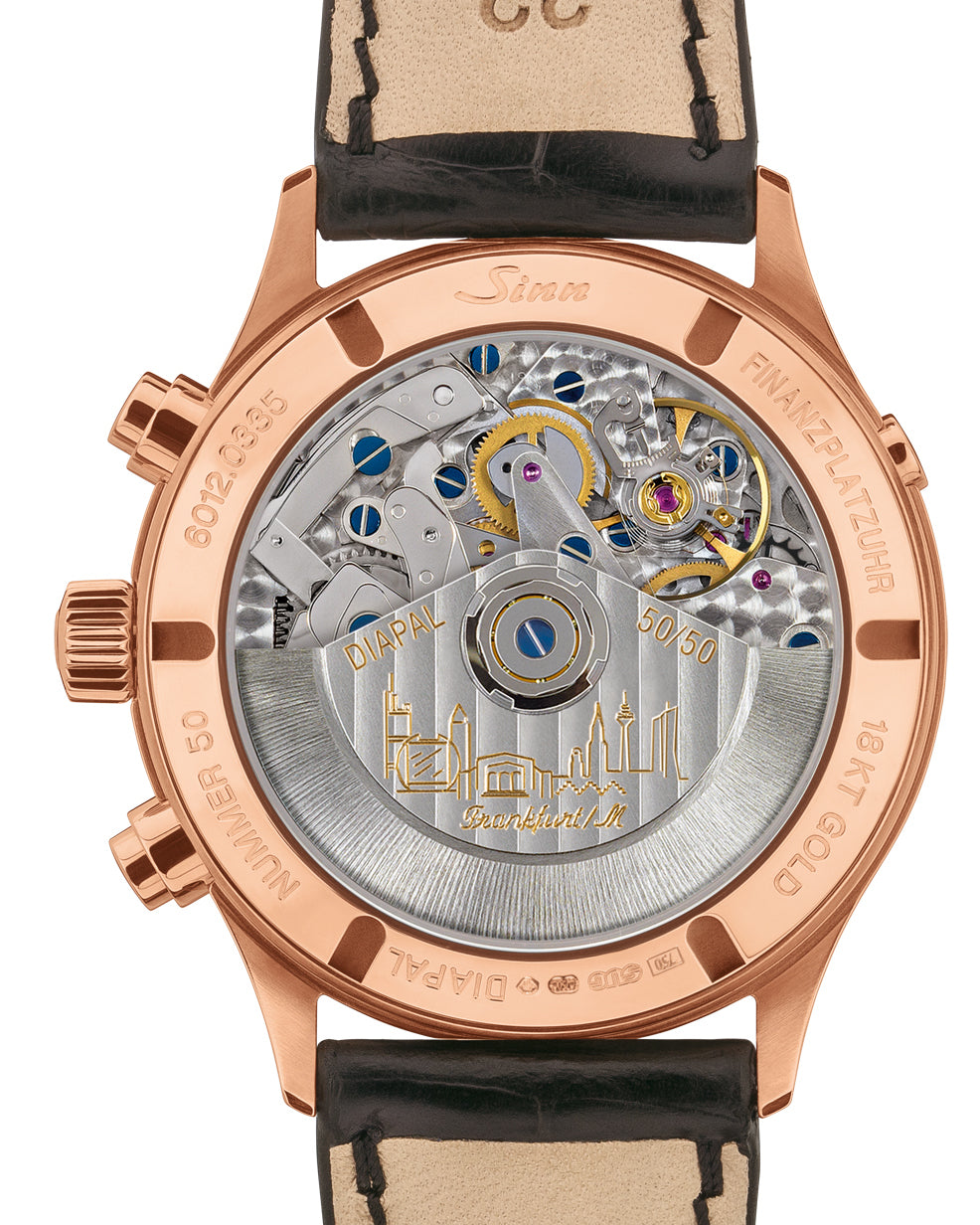 Sinn Watch Frankfurt Financial District 6012 Rose Gold Anniversary Limited Edition 6012.021 Alligator Tan Image 2