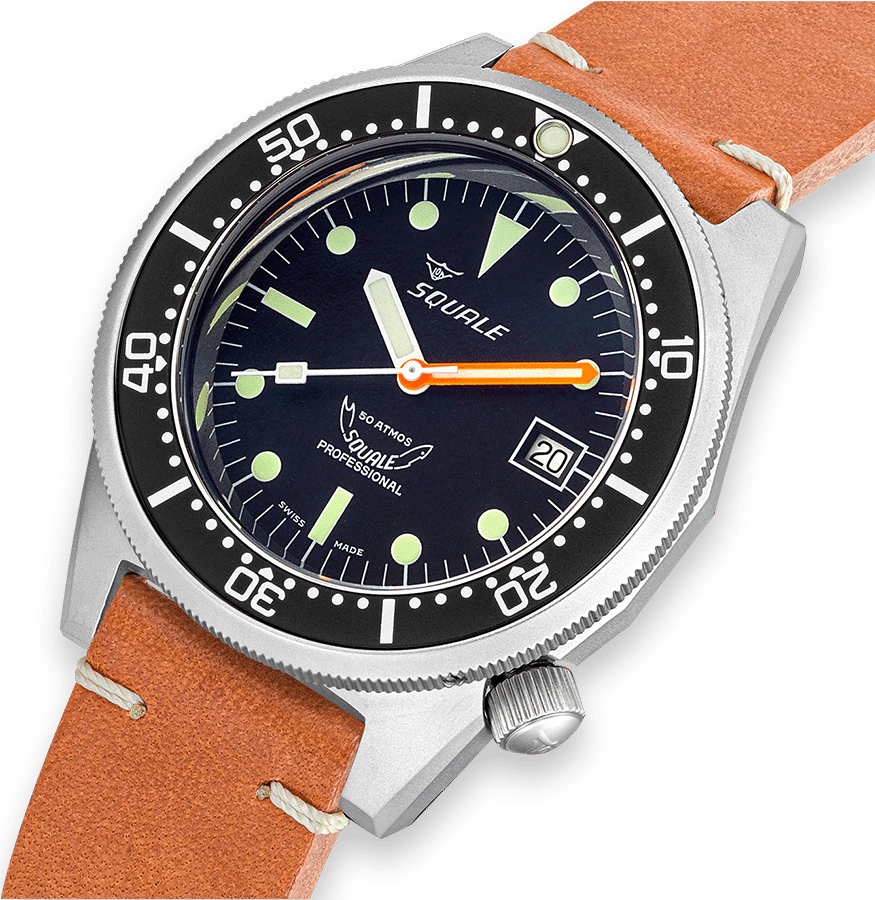 Squale 1521 Black Blasted Leather Watch 1521BKBL.PC Image 3