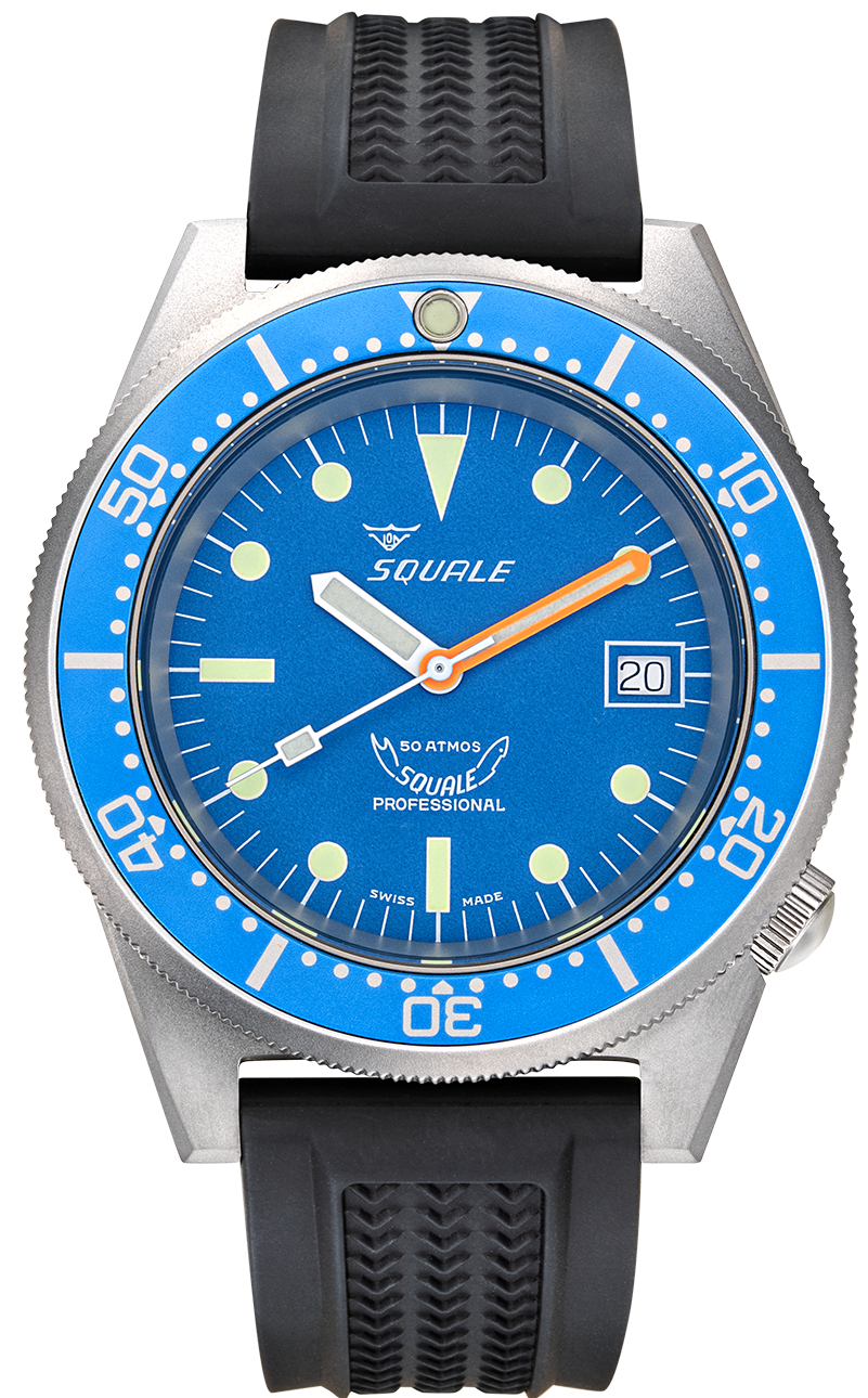 Squale 1521 Blue Blasted Rubber Watch 1521BLUEBL.VO Image 1