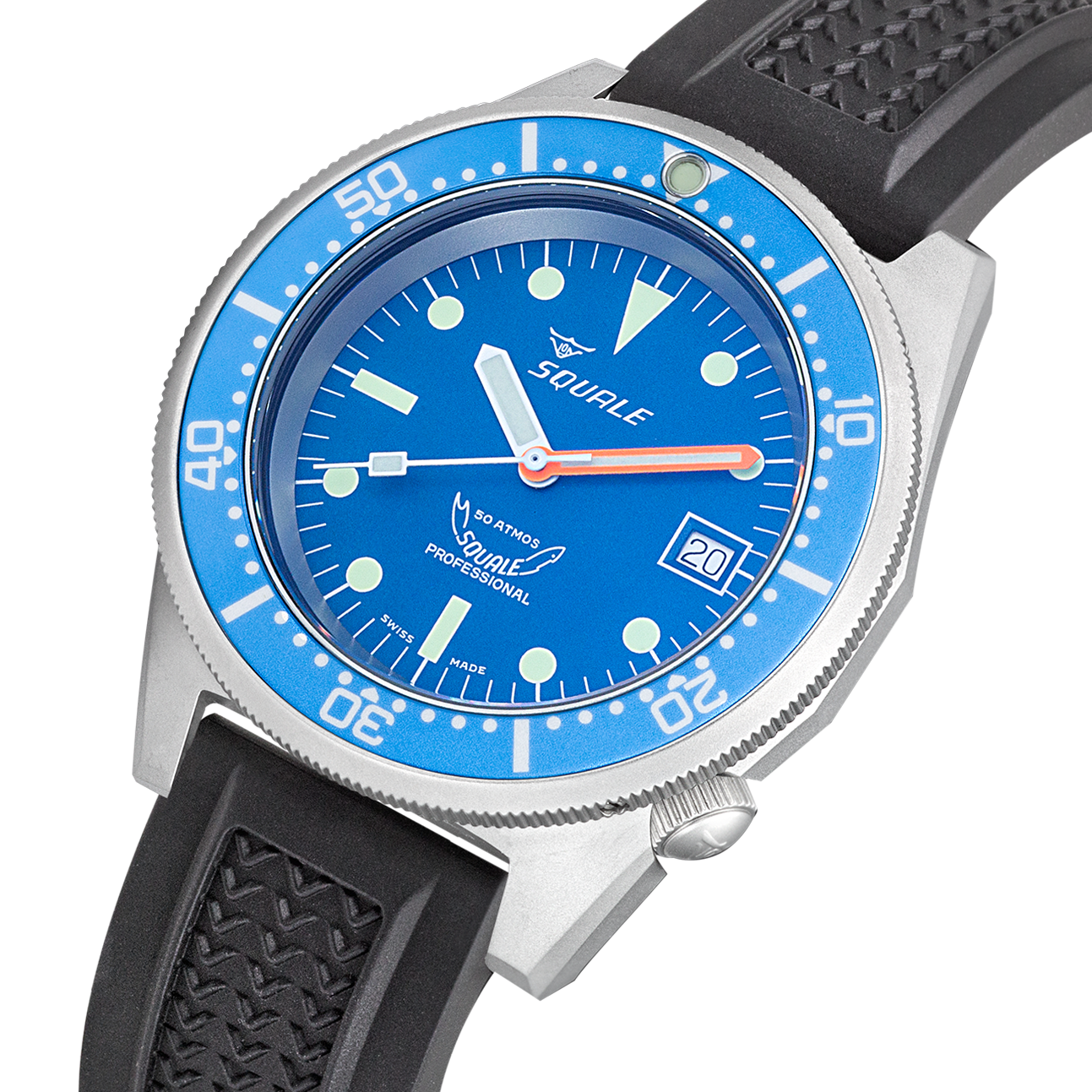 Squale 1521 Blue Blasted Rubber Watch 1521BLUEBL.VO Image 3