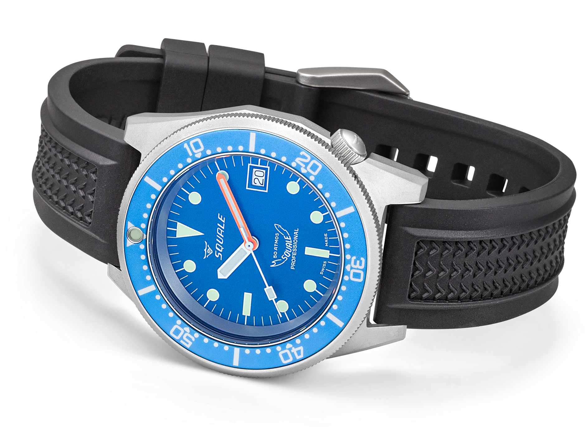 Squale 1521 Blue Blasted Rubber Watch 1521BLUEBL.VO Image 4