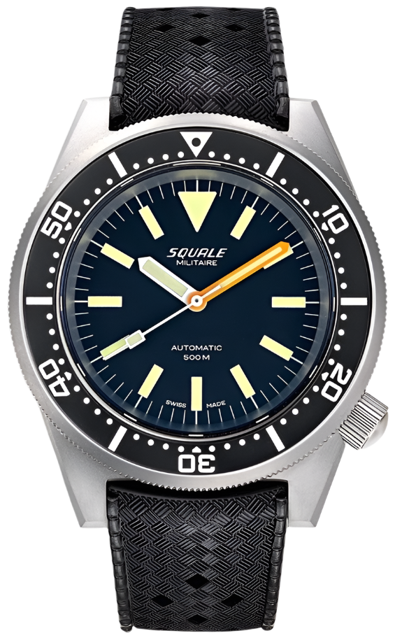 Squale 1521 Militaire Steel Blasted Rubber Watch 1521MILBL.HT Image 1