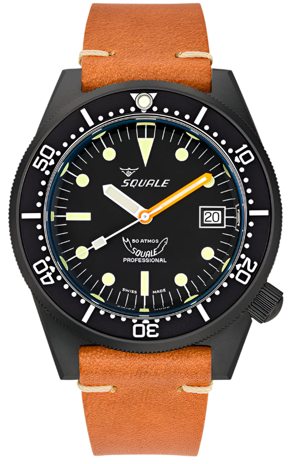 Squale 1521 PVD Leather Watch 1521PVD.PC Image 1