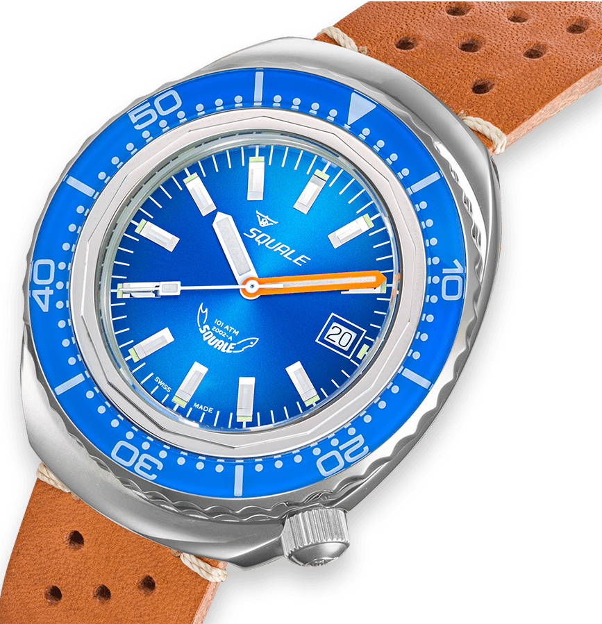 Squale 2002 Blue Leather Watch 2002.SS.BL.BL.PTC Image 3