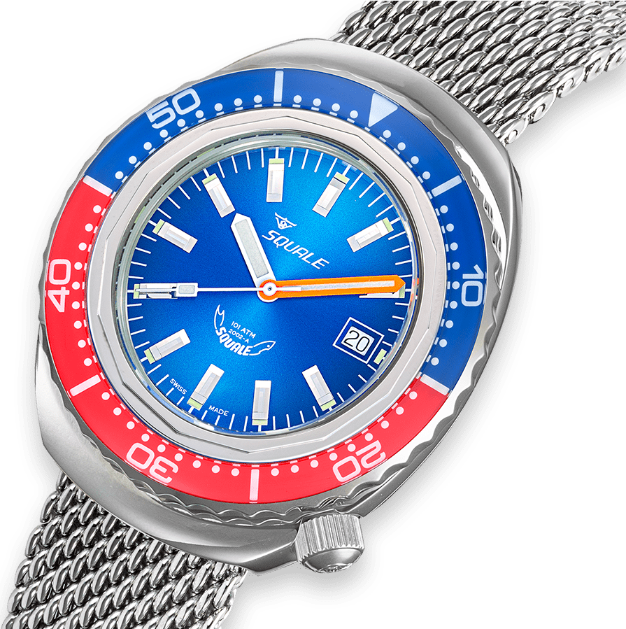 Squale 2002 Blue Red Watch 2002.SS.BLR.BL.ME22 Image 3