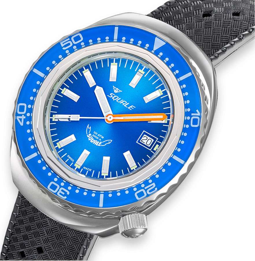 Squale 2002 Blue Rubber Watch 2002.SS.BL.BL.HT Image 2