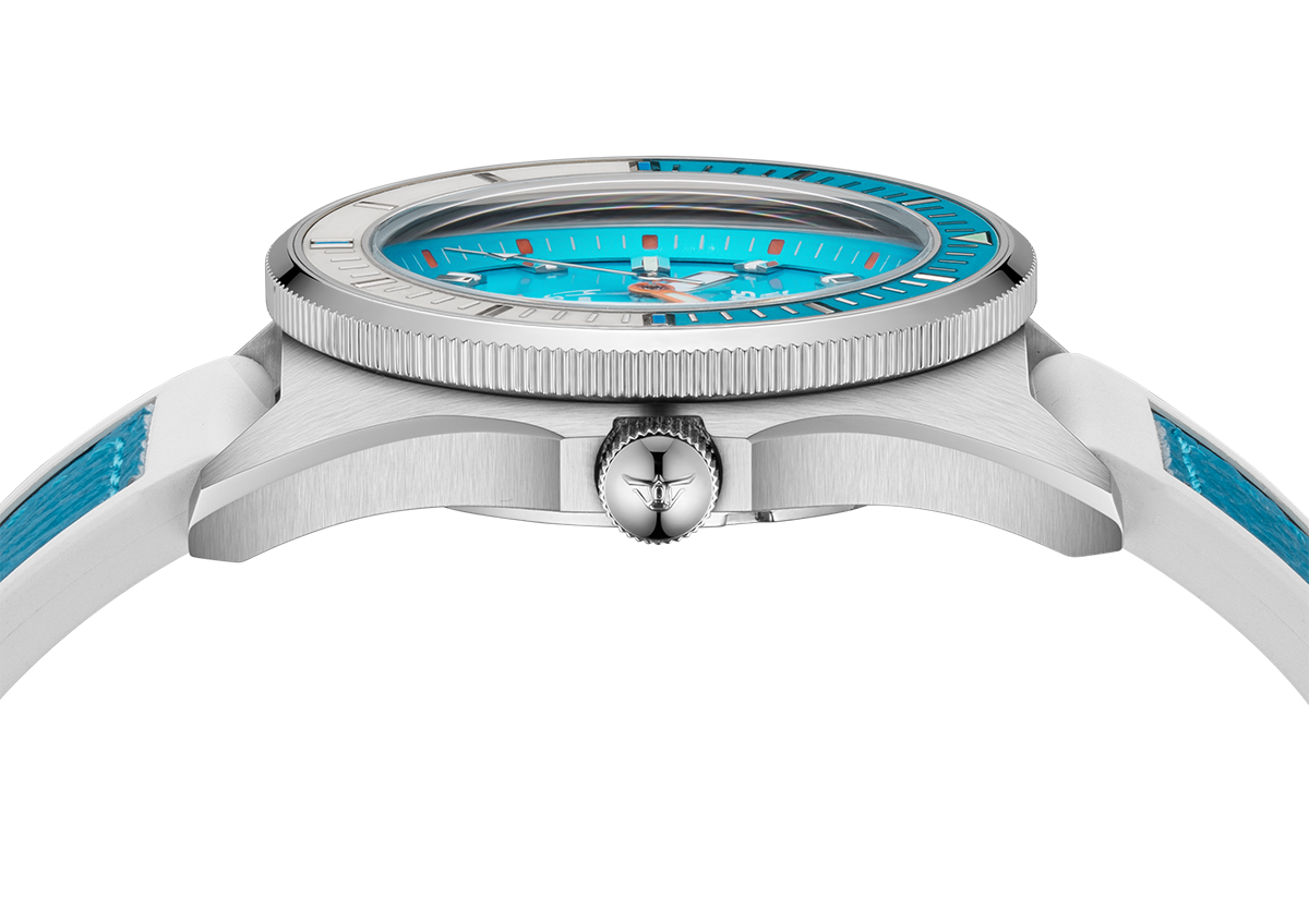 Squale Matic S Light Blue HydroLeather Watch MATICLBWLB.RLWLB Image 5