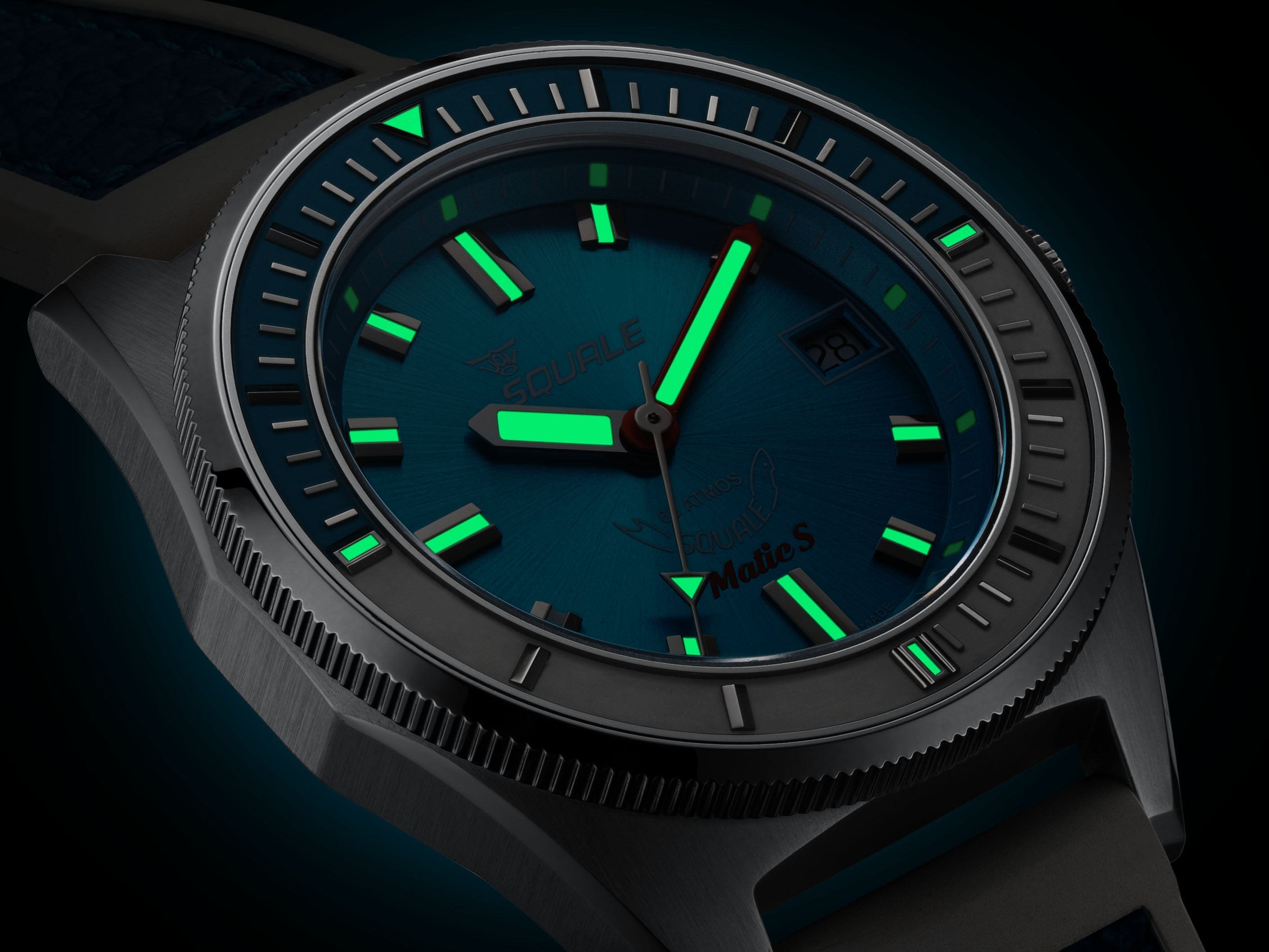 Squale Matic S Light Blue Rubber Watch MATICLBWLB.MRLB Image 2