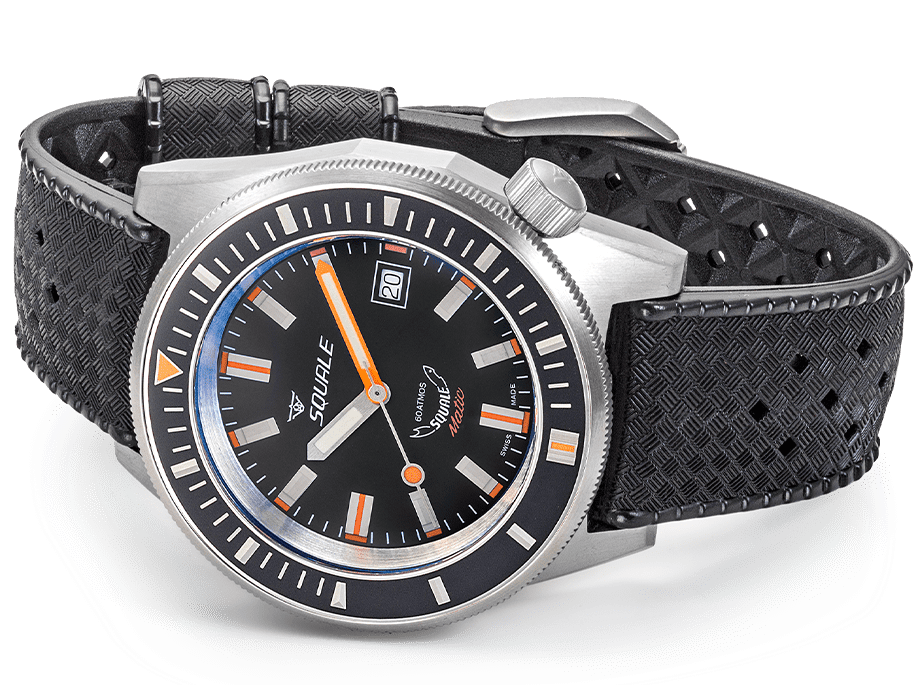 Squale Matic Satin Black Rubber Watch MATICXSG.HT Image 3