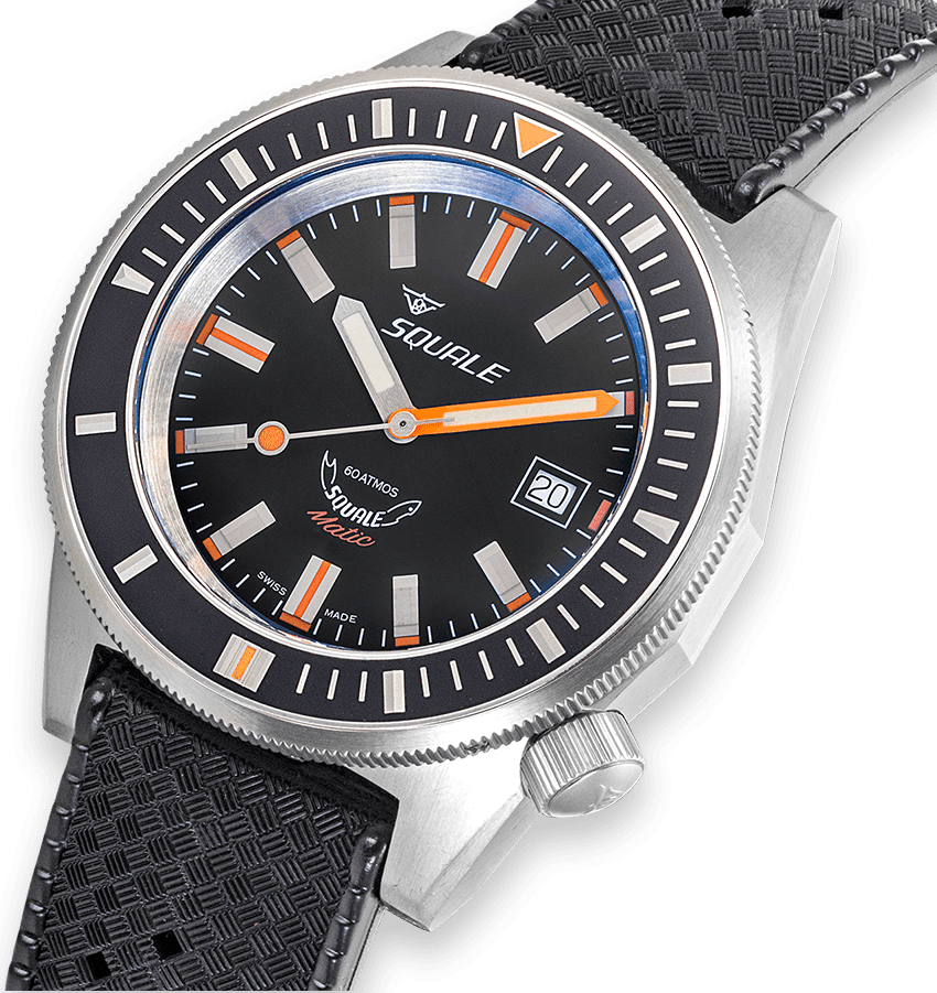 Squale Matic Satin Black Rubber Watch MATICXSG.HT Image 4