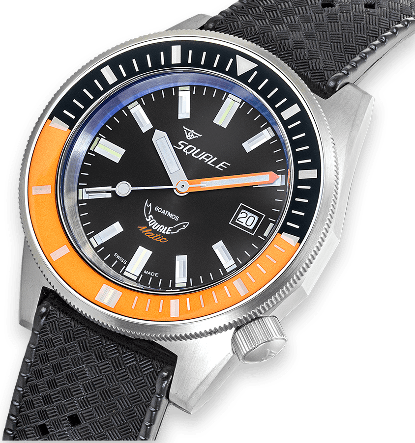 Squale Matic Satin Orange Rubber Watch MATICXSC.HT Image 4