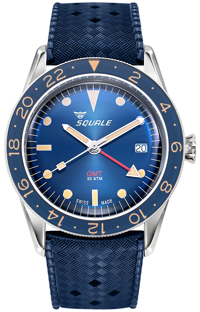 Squale SUB-39 GMT Blue Vintage Rubber Watch SUB39GMTB.HTB Image 1