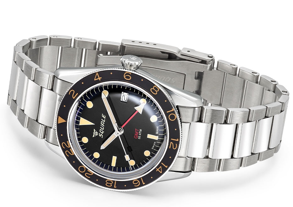 Squale SUB-39 GMT Vintage Black Bracelet Watch SUB-39GMTV.BR22 Image 4