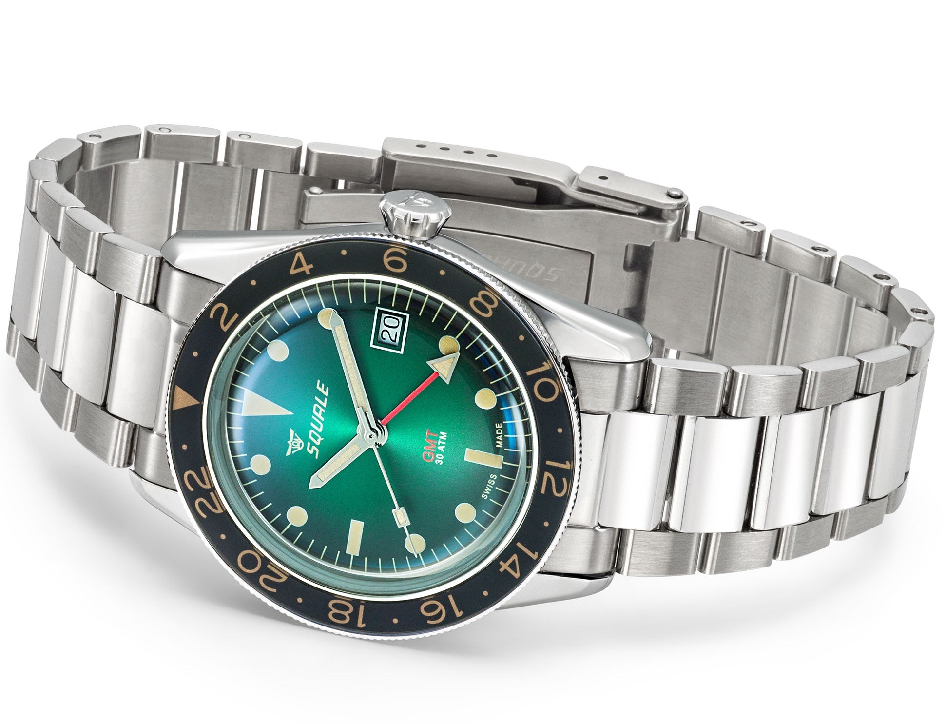 Squale SUB-39 GMT Vintage Green Bracelet Watch SUB-39GMGR.BR22 Image 4