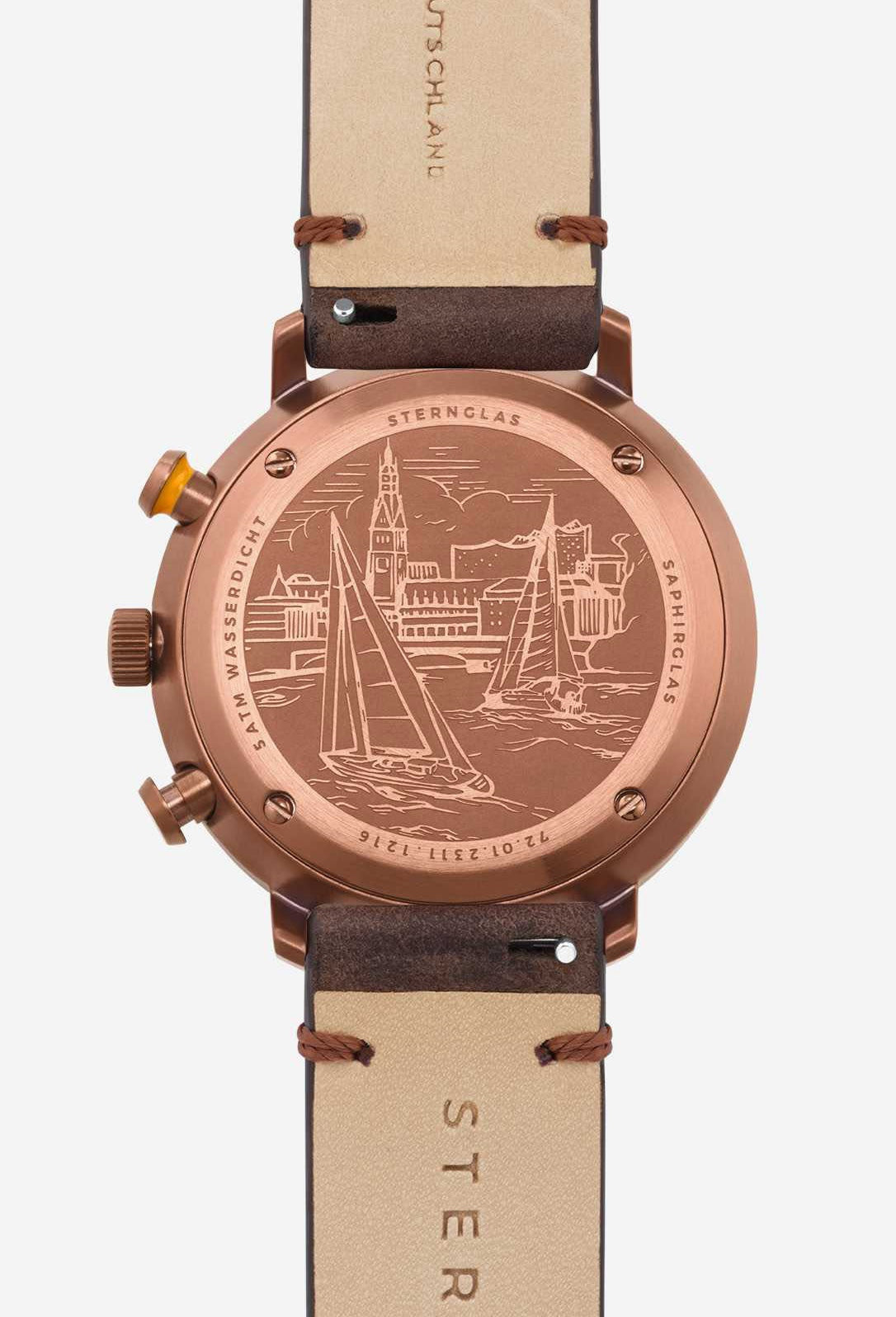 Sternglas Hamburg Chrono Green Bronze Watch S01-HC35-VI17 Image 4